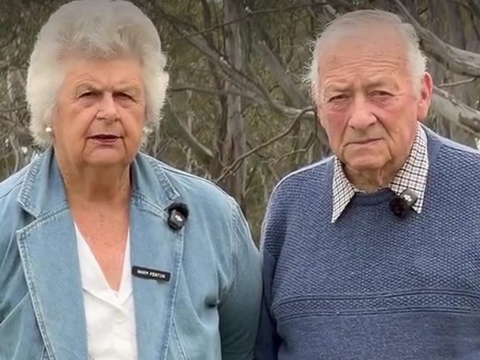 Mary and Colin at their farm gate